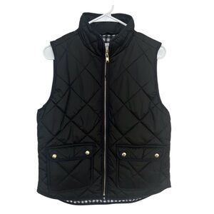 J. Crew Black Quilted Vest Classic